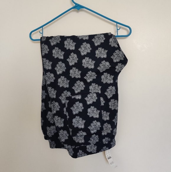 J. Crew University Terry Drawstring Sweatpants in Paisley Bunch Navy Blue - Picture 2 of 7